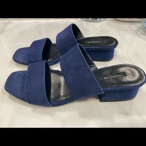 Lafayette 148 Navy Suede Sandals 8.5 M